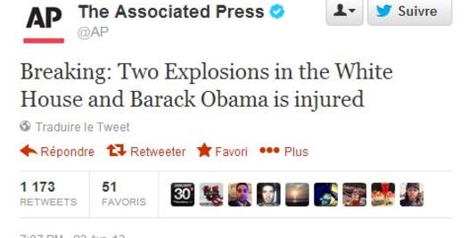 Le faux tweet de l'Associated Press