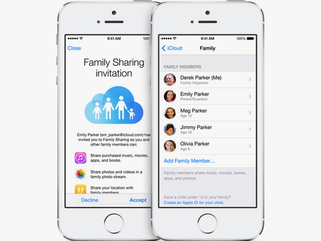 Family Sharing permet le partage de contenus avec ses proches