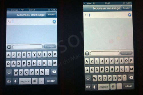 L'iPhone 5 (à droite) a un écran nettement plus jaune que son prédécesseur (à gauche)