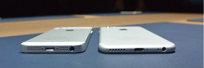 L'iPhone 6 est nettement plus fin que l'iPhone 5S